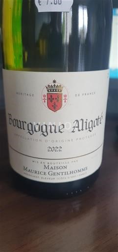 Bourgondië Bourgogne Aligoté Maison Maurice Gentilhomme 2022