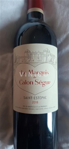 Bordeaux Saint-Estèphe Château Calon Ségur Le Marquis de Calon Ségur 2018