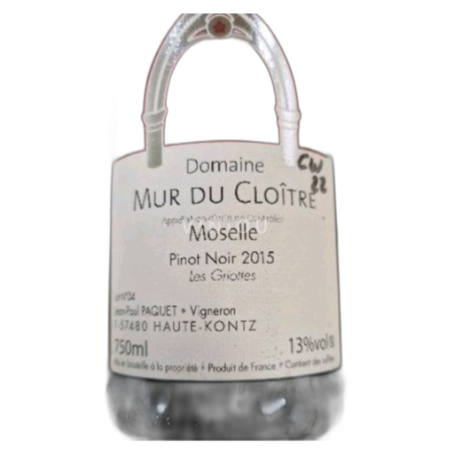Alsace Pinot noir Domaine Mur du Cloître Les Griottes 2015