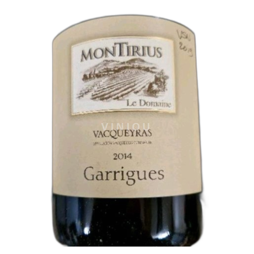 Rhônedalen Vacqueyras Montirius Garrigues 2014