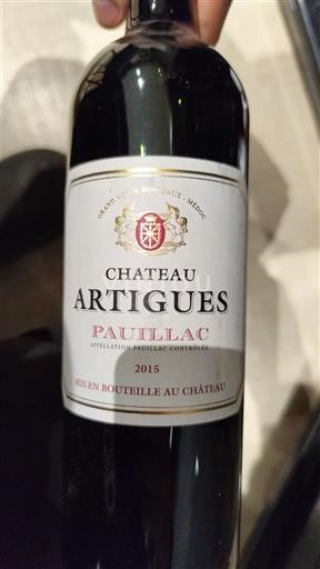 Bordeaux Pauillac Château Artigues 2015