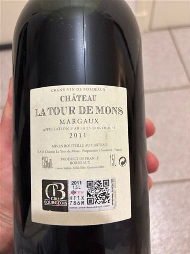 Wine Margaux Château La Tour de Mons - 2011 - Reviews, Advice