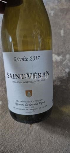 Borgogna Saint-Véran Vignerons des Grandes Vignes 2017