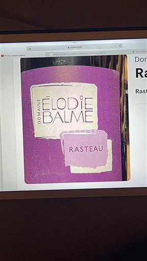 Thung lũng Rhône Rasteau Domaine Elodie Balme 2022