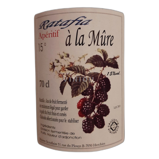 Vallonia Vino del Paese dei Giardini di Vallonia Maison Scouflaire Ratafia à la mûre Senza annata