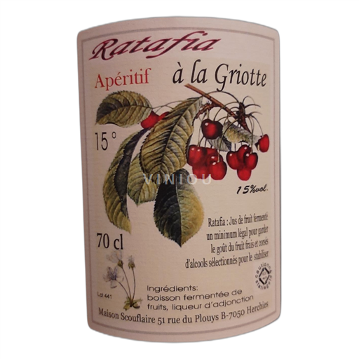 Vallonia Vino del Paese dei Giardini di Vallonia Maison Scouflaire Ratafia à la griotte Senza annata