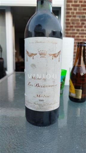Burdeos Médoc Baron Philippe de Rothschild Mise de La Baronnie 1986