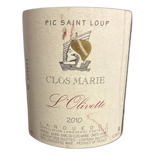 Languedoc Pic-Saint-Loup Clos Marie L'Olivette 2010
