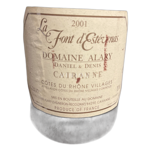 Rhône Valley Cairanne Domaine Alary La Font d'Estévenas 2001