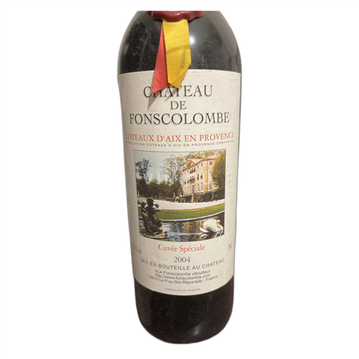 Vin Rouge sec Cuvée Spéciale Fonscolombe 2004 France Provence Coteaux-d'aix-en-provence AOC
