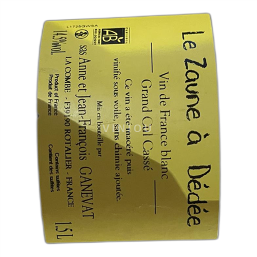 Jura Anne et Jean François Ganevat Le Zaune à Dédé Neročník