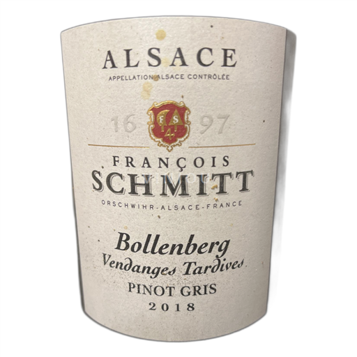 Alsácia Alsácia Grand Cru François Schmitt Bollenberg Vendanges Tardives 2018