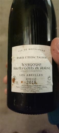 Burgundija Hautes Côtes de Beaune Paris L'Hospitalier Les Abeilles 2018