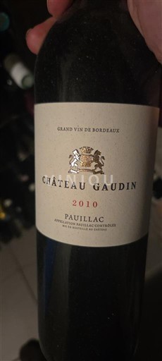 Bordeaux Pauillac Château Gaudin 2010