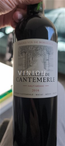 Bordeaux Haut-Médoc Château Cantemerle Les Allées de Cantemerle 2016