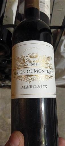 Vin Rouge sec Blason de Montbelly 2018 France Bordeaux Margaux AOC