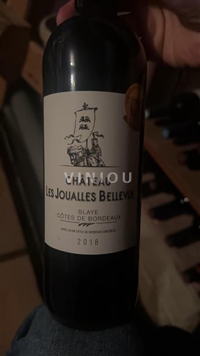 Vin Rouge sec Château Les Joualles Bellevue 2018 France Bordeaux Blaye-côtes-de-bordeaux AOC