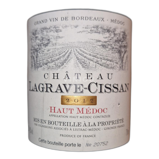 Bordeaux Haut-Médoc Château Lagrave-Cissan 2012