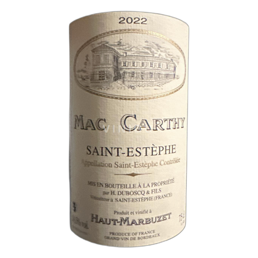 Bordeaux Saint-Estèphe Haut-Marbuzet Mac Carthy 2022
