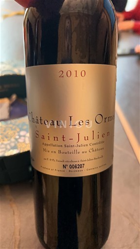 Bordeaux Saint-Julien Château les Ormes 2010