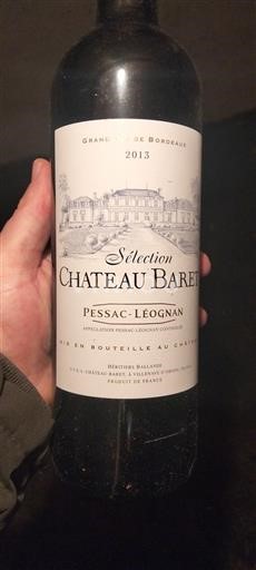 Bordeaux Pessac-Léognan Chateau Baret Sélection 2013
