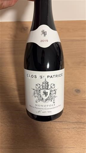 Rhône Valley Châteauneuf-du-Pape Clos St Patrice Monopole 2015