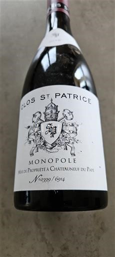 Lugina e Ronës Châteauneuf-du-Pape Clos St Patrice Monopole 2015