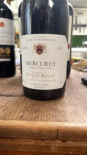 Burgundi Mercurey Henri de Bareuil 2017