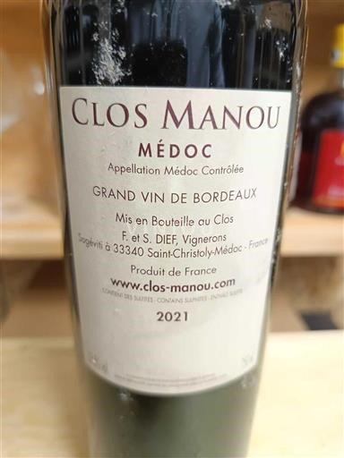 Bordeaux Médoc Clos Manou 2021