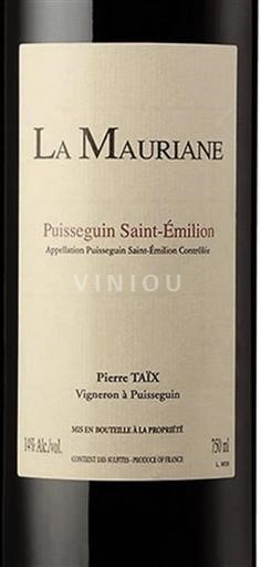 Bordeaux Puisseguin-saint-émilion La Mauriane 2016