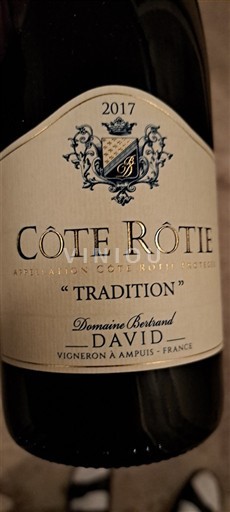 Vallée du Rhône Côte-rôtie Domaine Bertrand David Tradition 2017