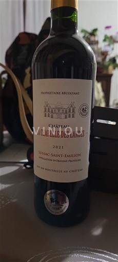 Viner Rouge sec Château La Chapelle des Landes 2021 Frankrike Bordeaux Lussac-saint-émilion AOC