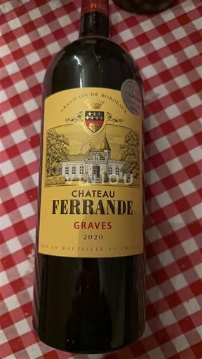 Wijnen Rouge sec Château Ferrande 2020 Frankrijk Bordeaux Graves AOC