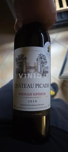Bordeaux Bordeaux Supérieur Château Picadis 2018