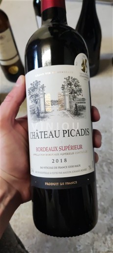Bordeaux Bordeaux Supérieur Château Picadis 2018