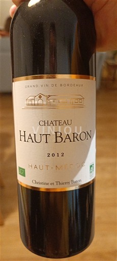 Bordeaux Haut-Médoc château haut baron  2012