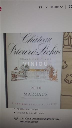 Bordeaux Margaux Château Prieuré-Lichine 2010