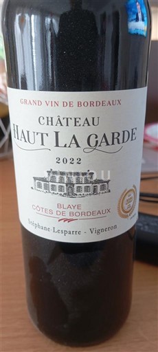 Bordeaux Blaye-côtes-de-bordeaux Château Haut La Garde 2022