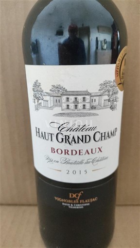 Bordeaux Chateau Haut Grand Champ 2015