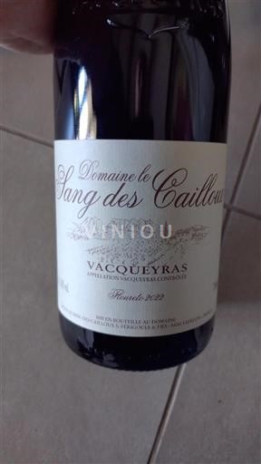 Rhônedalen Vacqueyras Domaine le Sang des Cailloux 2020
