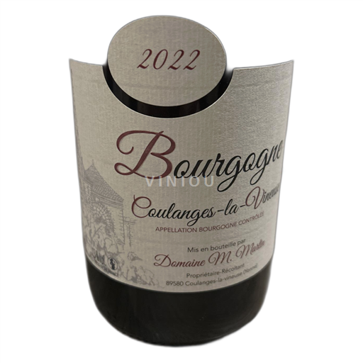 Burgundi Bourgogne Coulanges-la-Vineuse Domaine M. Martin 2022