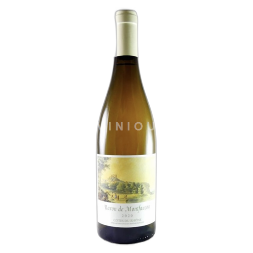 Vin Blanc sec Baron de Montfaucon 2020 France Vallée du Rhône Côtes-du-rhône AOC