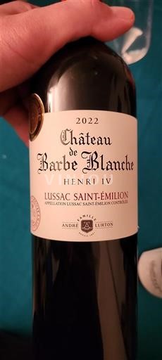 Bordeaux Lussac-saint-émilion Château de Barbe Blanche Henri IV 2022