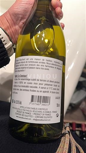 Burgundi Chablis Pascal Bouchard Le Classique Ei vuosikertaa