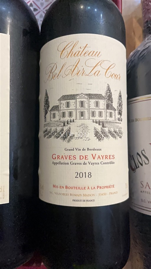 Bordeaux Graves-de-vayres Château Bel Air La Cour 2018