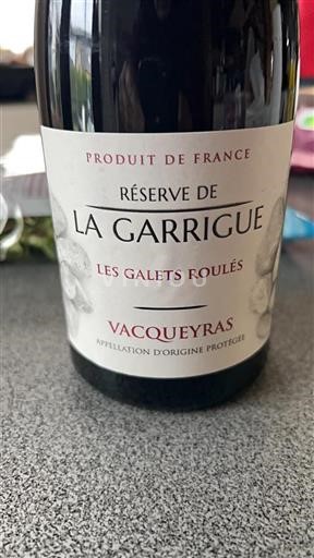 Thung lũng Rhône Vacqueyras Réserve de la Garrigue Les Galets Roulés Không niên vụ