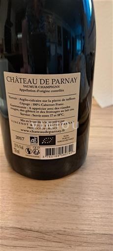Vallée de la Loire Saumur-champigny Château de Parnay 2017