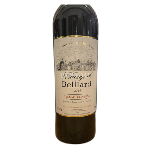 Bordeaux Pessac-Léognan Héritage de Belliard 2015