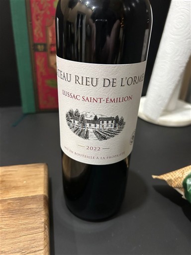 Bordeaux Lussac-saint-émilion Château Rieu de l'Orme 2022
