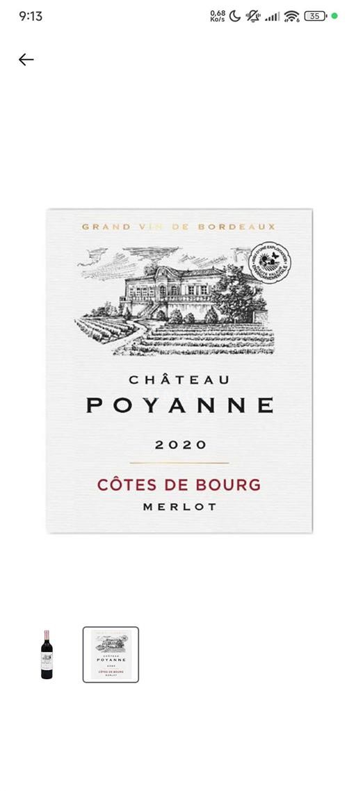 Burdeos Côtes-de-bourg Château Poyanne 2020